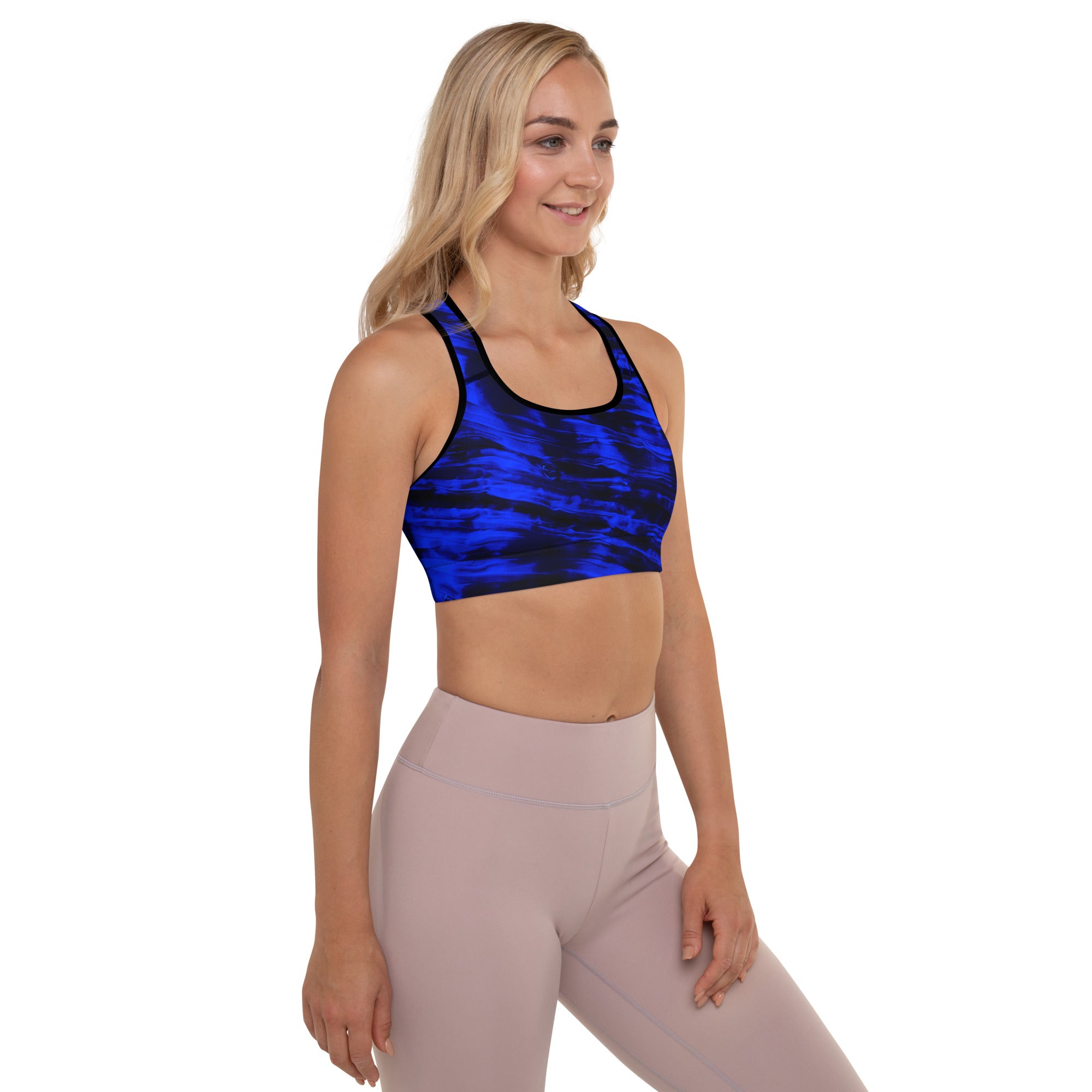 Blue Black Sports Bra. Gym top or Dance top. Yoga top or bra. Mood Indigo by WickedYo.